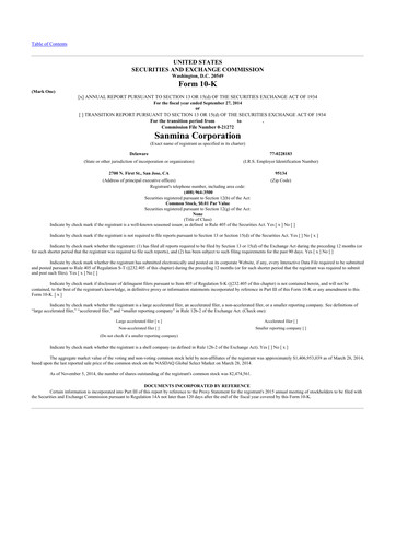 Thumbnail Sanmina 10-K Annual Report 2014