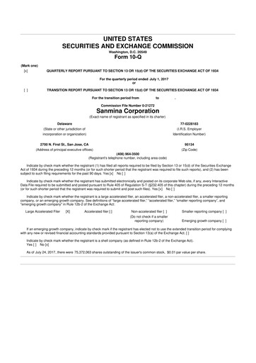 Vorschaubild Sanmina 10-Q Quartalsbericht 2017 