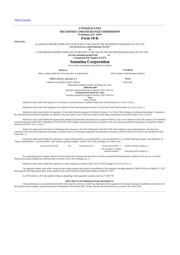 Thumbnail Sanmina 10-K Annual Report 2017