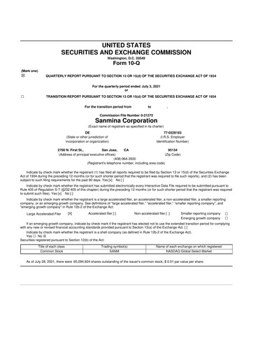 Vorschaubild Sanmina 10-Q Quartalsbericht 2021 