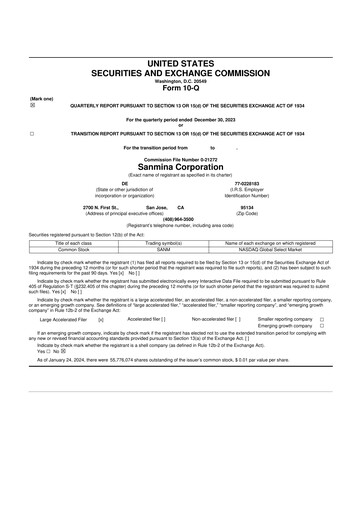 Vorschaubild Sanmina 10-Q Quartalsbericht 2024 