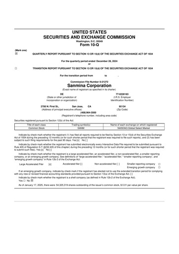 Vorschaubild Sanmina 10-Q Quartalsbericht 2025 