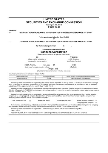 Thumbnail Sanmina 10-Q Quarterly Report FY2026 