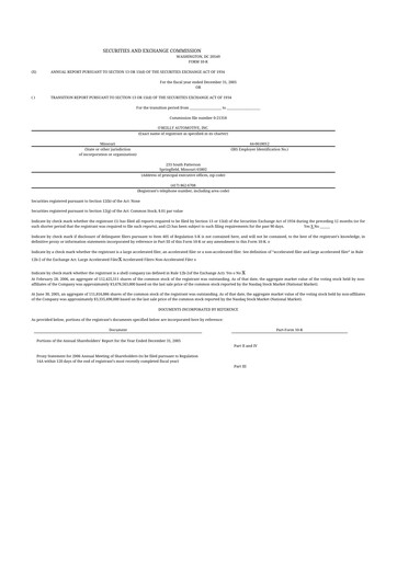 Thumbnail O'Reilly Automotive 10-K Annual Report 