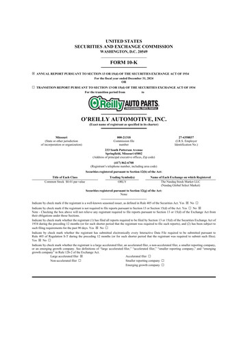 Thumbnail O'Reilly Automotive 10-K Annual Report 2024