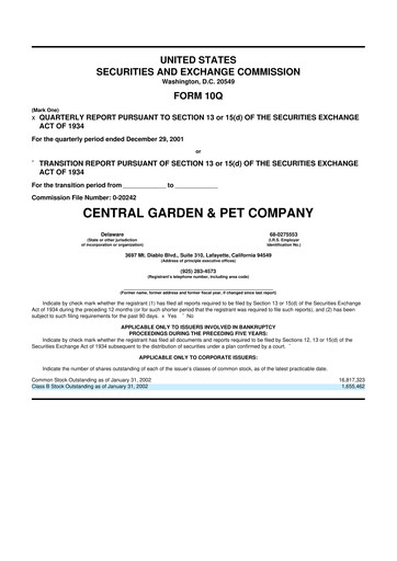 Vorschaubild Central Garden & Pet 10-Q Quartalsbericht  