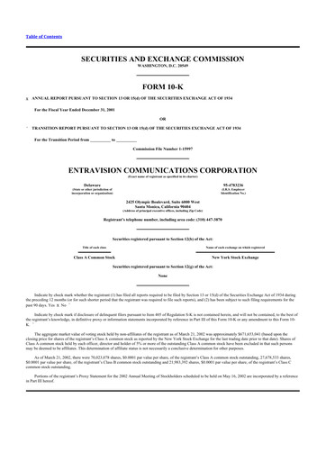 Thumbnail Entravision Communications
 10-K Annual Report 