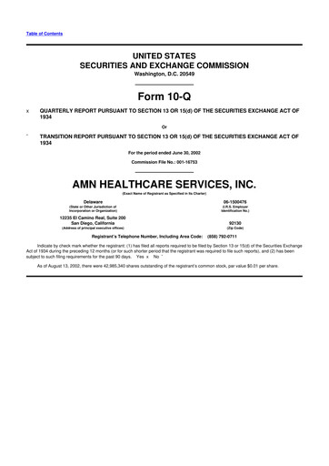 Thumbnail AMN Healthcare Services 10-Q Quarterly Report FY 