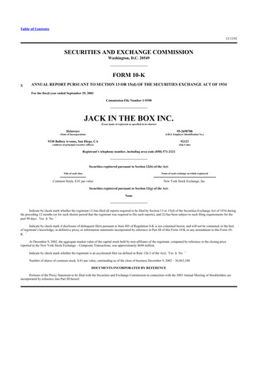 Thumbnail Jack in the Box
 10-K Annual Report 