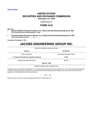 Thumbnail Jacobs Engineering 10-Q Quarterly Report FY 