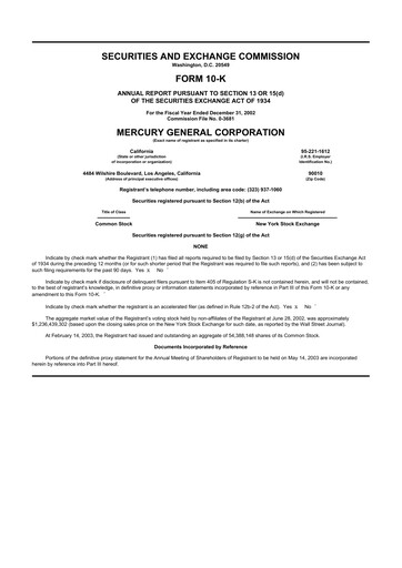 Miniature Mercury General
 10-K Rapport annuel 