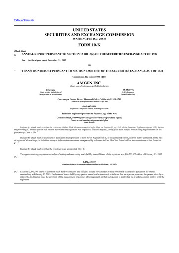 Thumbnail Amgen 10-K Annual Report 