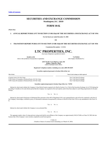 Thumbnail LTC Properties 10-K Annual Report 