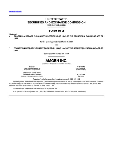 Vorschaubild Amgen 10-Q Quartalsbericht  