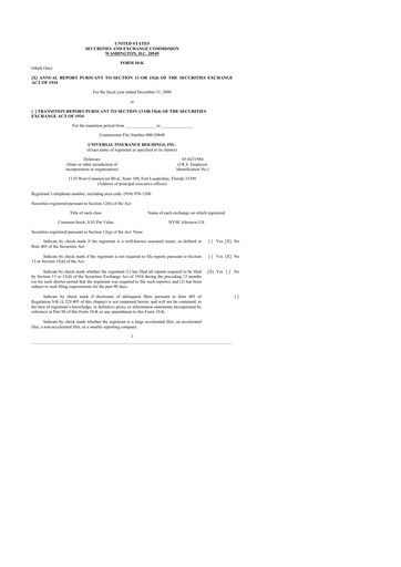 Thumbnail Universal Insurance Holdings 10-K Annual Report 