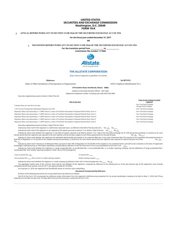 Thumbnail Allstate 10-K Annual Report 2017