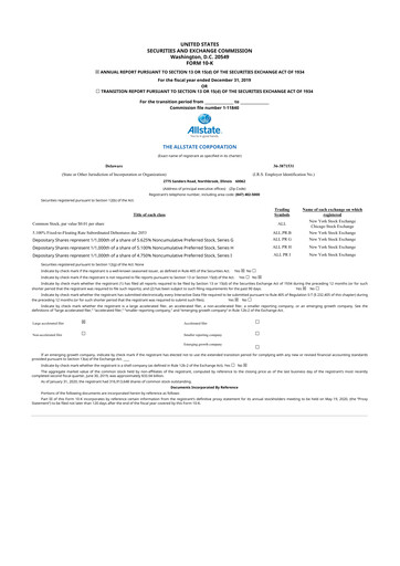 Thumbnail Allstate 10-K Annual Report 2019