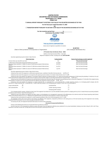 Thumbnail Allstate 10-K Annual Report 2020