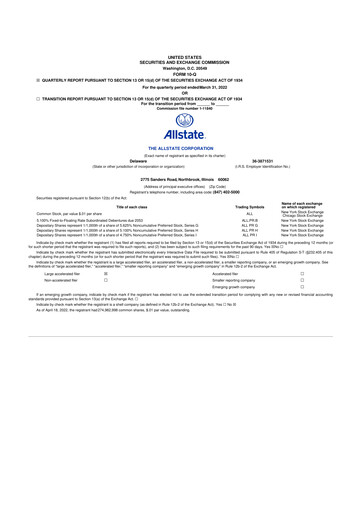 Thumbnail Allstate 10-Q Quarterly Report FY2022 