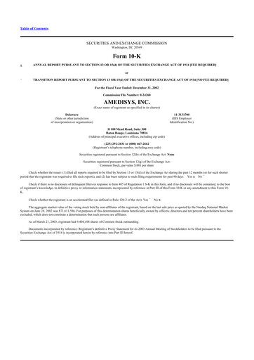 Thumbnail Amedisys 10-K Annual Report 