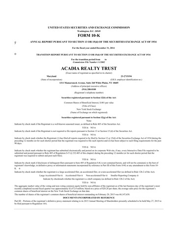 Thumbnail Acadia Realty Trust
 10-K Annual Report 2014