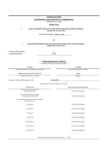 Thumbnail Vornado Realty Trust
 10-K Annual Report 