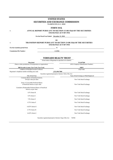 Thumbnail Vornado Realty Trust
 10-K Annual Report 2010