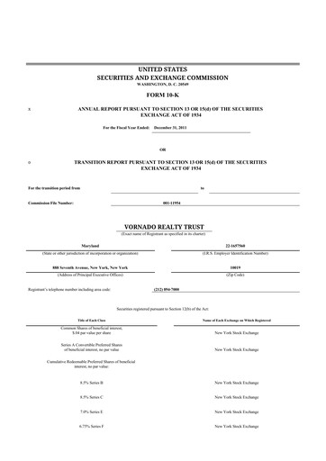 Thumbnail Vornado Realty Trust
 10-K Annual Report 2011