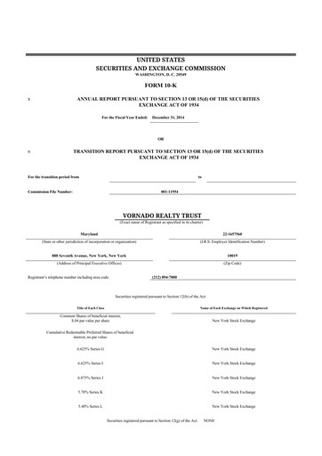 Thumbnail Vornado Realty Trust
 10-K Annual Report 2014