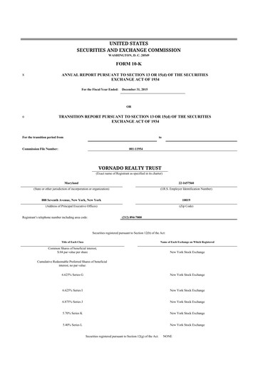 Thumbnail Vornado Realty Trust
 10-K Annual Report 2015