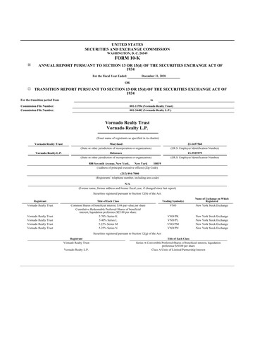 Thumbnail Vornado Realty Trust
 10-K Annual Report 