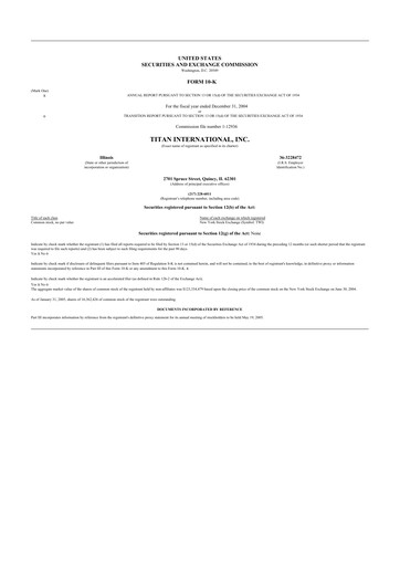 Vorschaubild Titan International 10-K Jahresbericht 