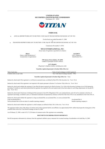 Vorschaubild Titan International 10-K Jahresbericht 