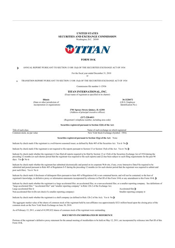Vorschaubild Titan International 10-K Jahresbericht 