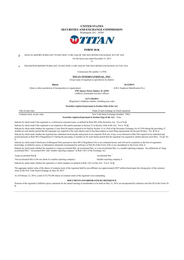 Vorschaubild Titan International 10-K Jahresbericht 2013