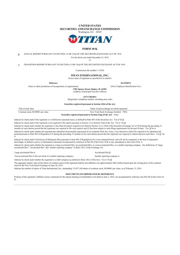 Vorschaubild Titan International 10-K Jahresbericht 2015