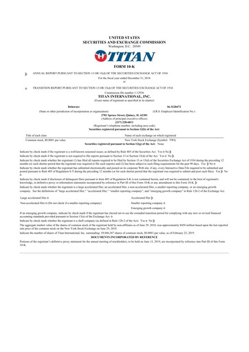 Vorschaubild Titan International 10-K Jahresbericht 2018