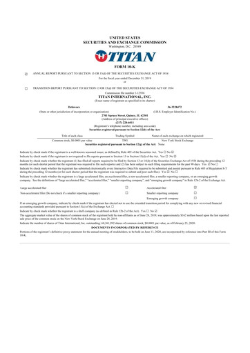 Vorschaubild Titan International 10-K Jahresbericht 2019
