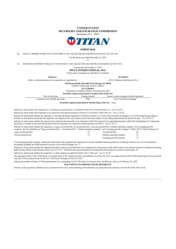 Vorschaubild Titan International 10-K Jahresbericht 2021