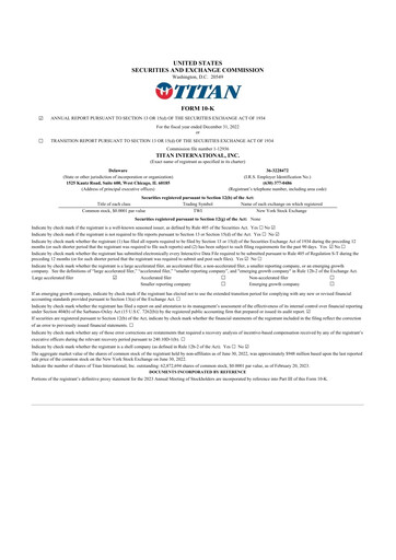 Vorschaubild Titan International 10-K Jahresbericht 2022