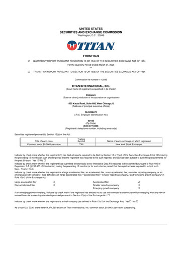 Thumbnail Titan International 10-Q Quarterly Report FY 