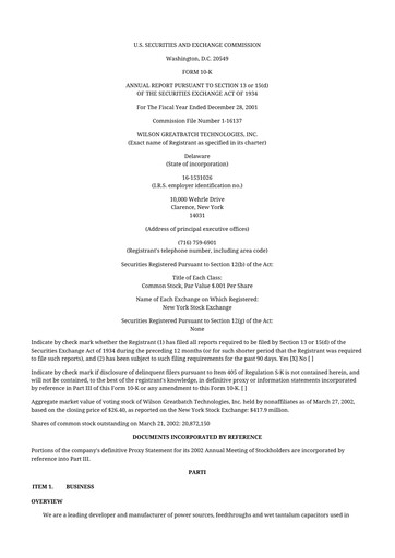 Thumbnail Integer Holdings
 10-K Annual Report 