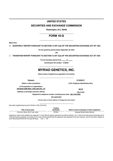 Thumbnail Myriad Genetics 10-Q Quarterly Report FY2024 