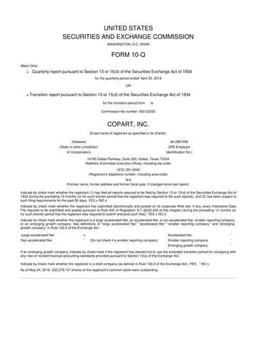 Thumbnail Copart
 10-Q Quarterly Report FY2018 