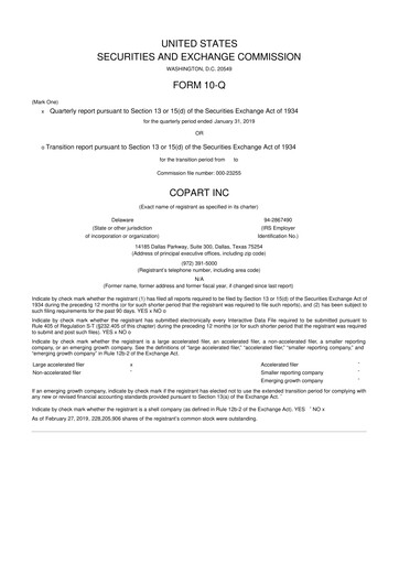 Thumbnail Copart
 10-Q Quarterly Report FY2019 