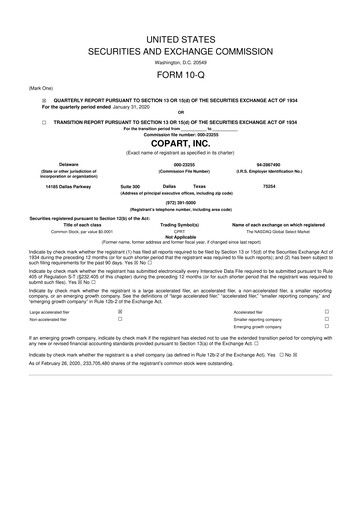 Thumbnail Copart
 10-Q Quarterly Report FY2020 