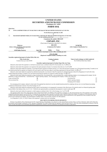 Thumbnail Copart
 10-K Annual Report 2021