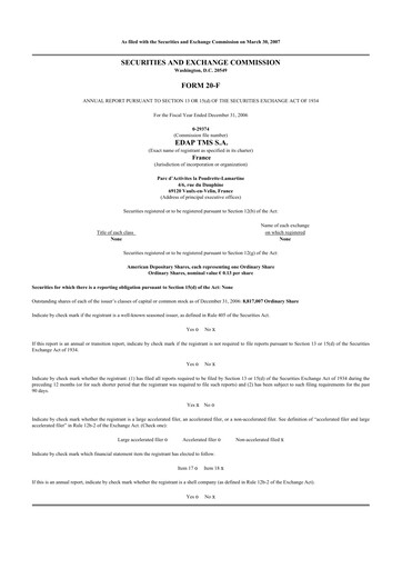 Thumbnail EDAP TMS 20-F Annual Report 