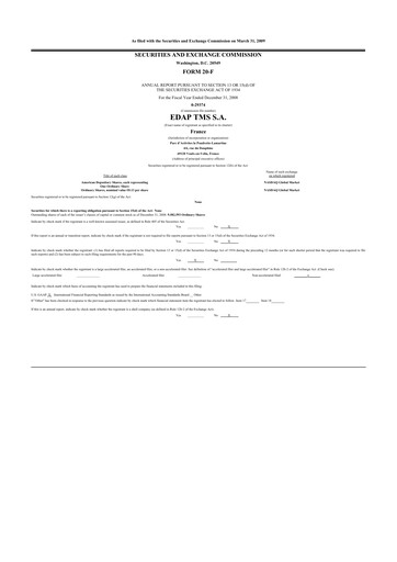 Thumbnail EDAP TMS 20-F Annual Report 