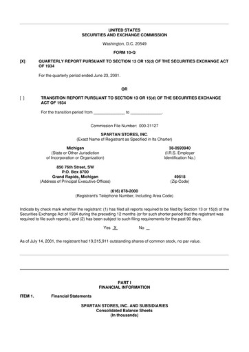 Miniature SpartanNash
 10-Q Rapport trimestriel  